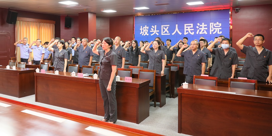 坡头法院开展“迎七一·重温入党誓词”主题党日暨党纪学习教育专题纪律党课活动